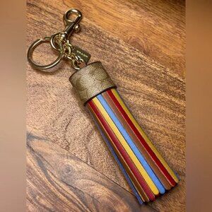 COACH Color Block Leather Tassel Bag Charm